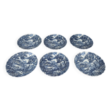 Set of 6 The Hunter blue cups by Myott