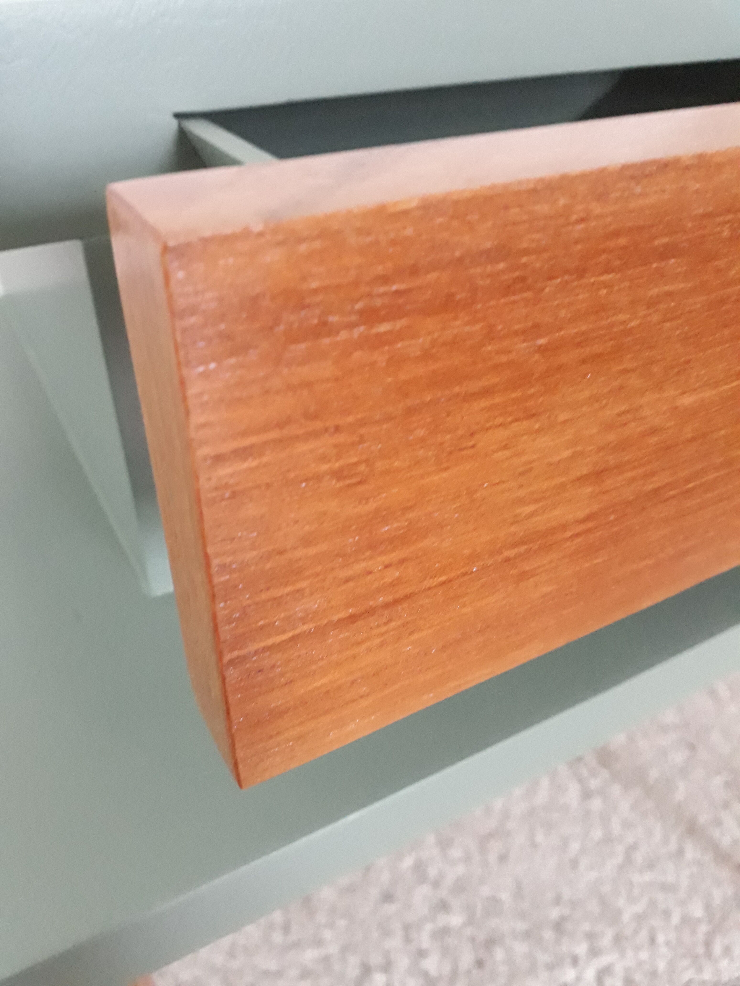Vintage bedside table from the 1950s in a Scandinavian style revisited in green