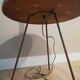 60s walnut and brass tripod lamp