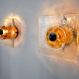 Pair of Albano Poli wall lamps for Poliarte, Italy, 1970