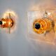 Pair of Albano Poli wall lamps for Poliarte, Italy, 1970