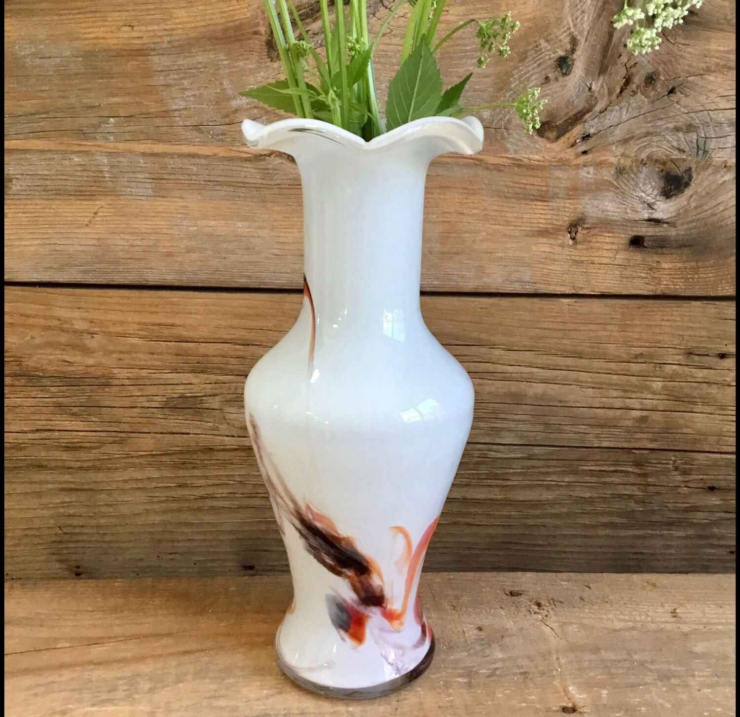 Vintage opaque glass vase
