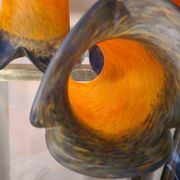 Set of 3 art deco glass paste tulips for chandelier lamp. style muller fres mon