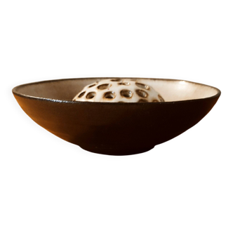 Handmade stoneware flower frog