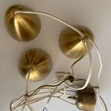 Golden bell mid-century brass pendant lamp set denmark 1960's