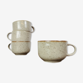 4 ceramic cups imitation stoneware
