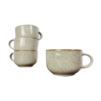 4 ceramic cups imitation stoneware