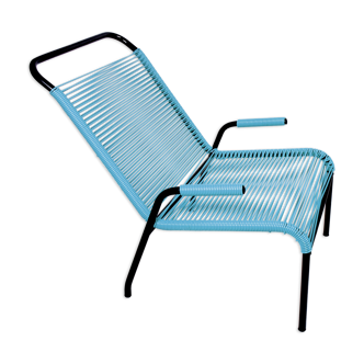 Brazza armchair in fjord blue scoubidou thread