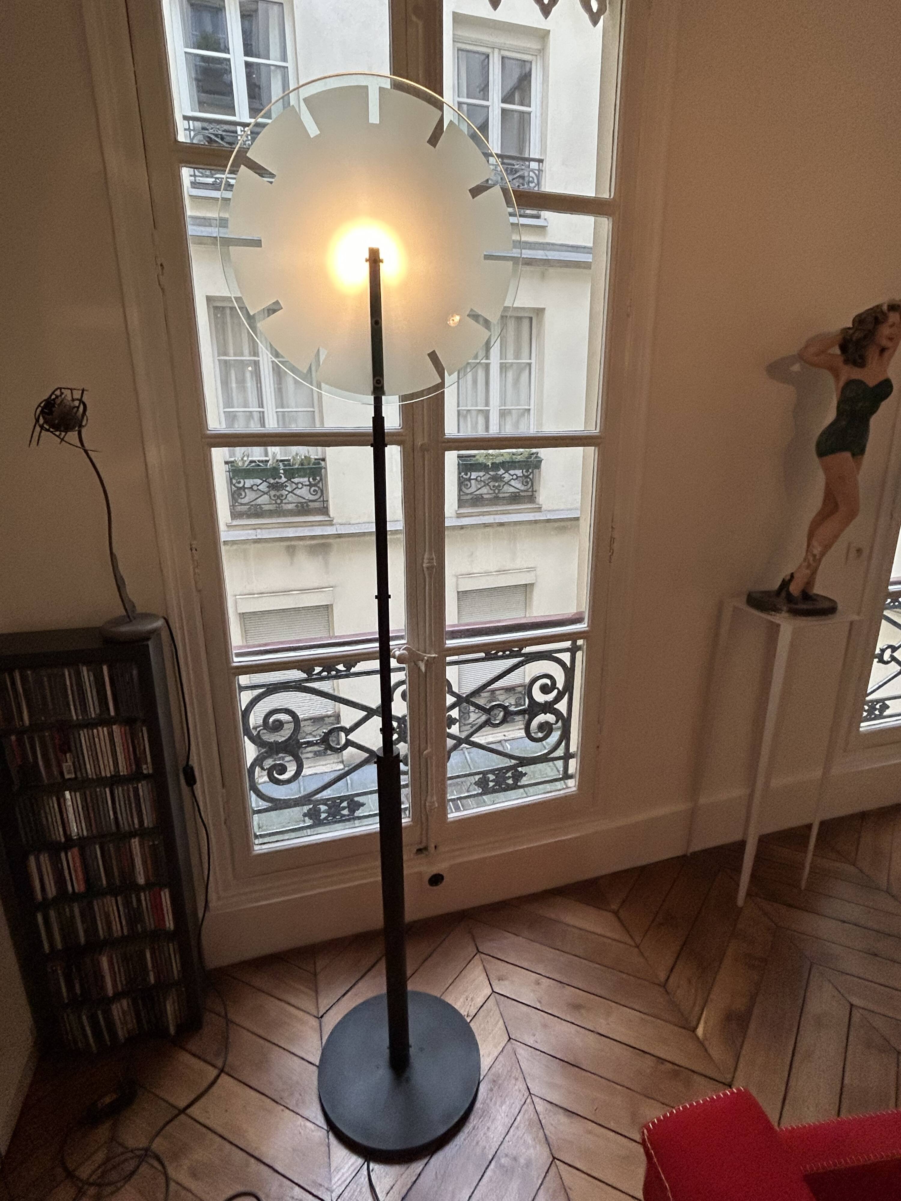 Rare designer dial lamp in cast steel