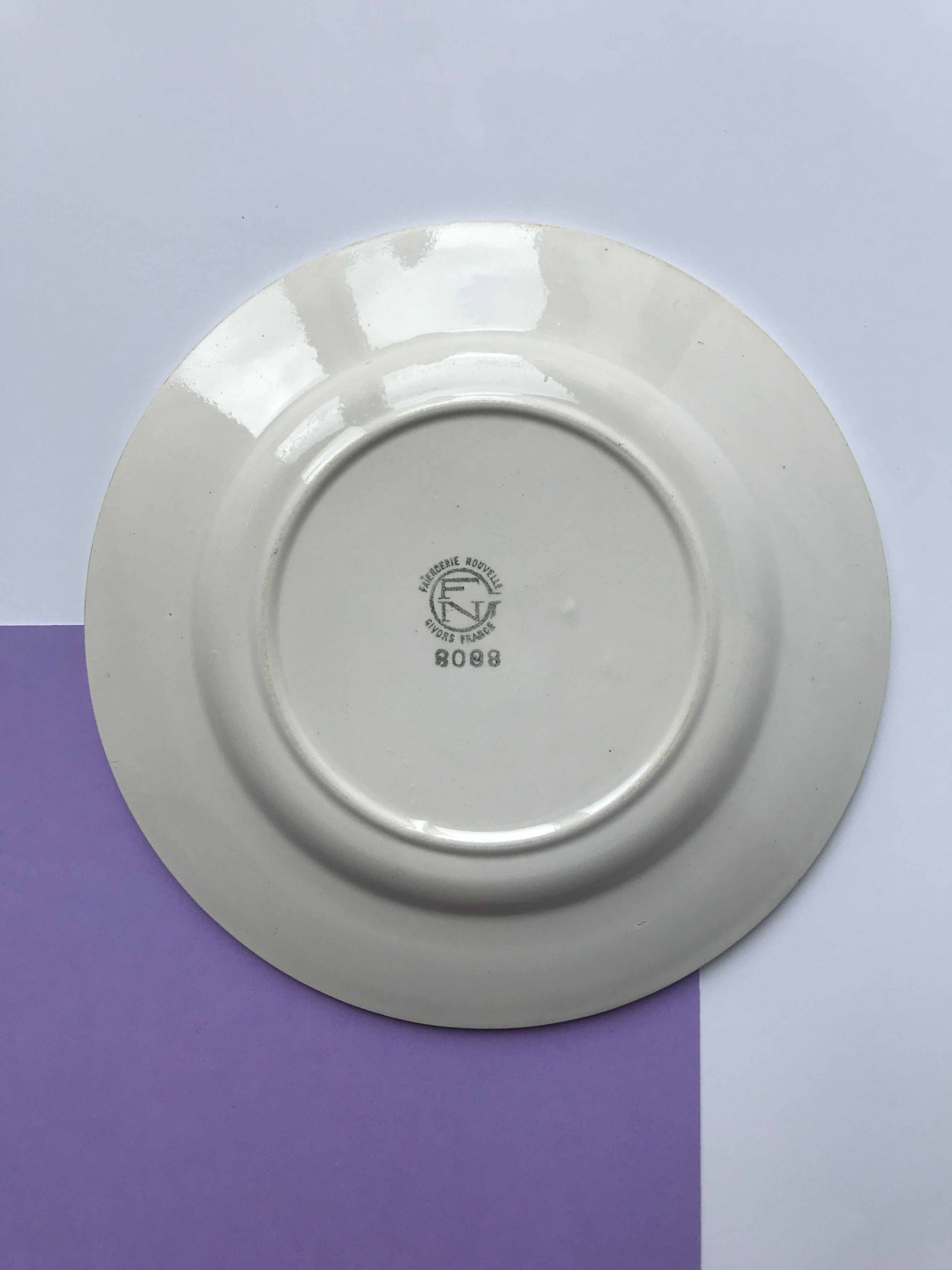 Small green tile plate new givors faiencerie