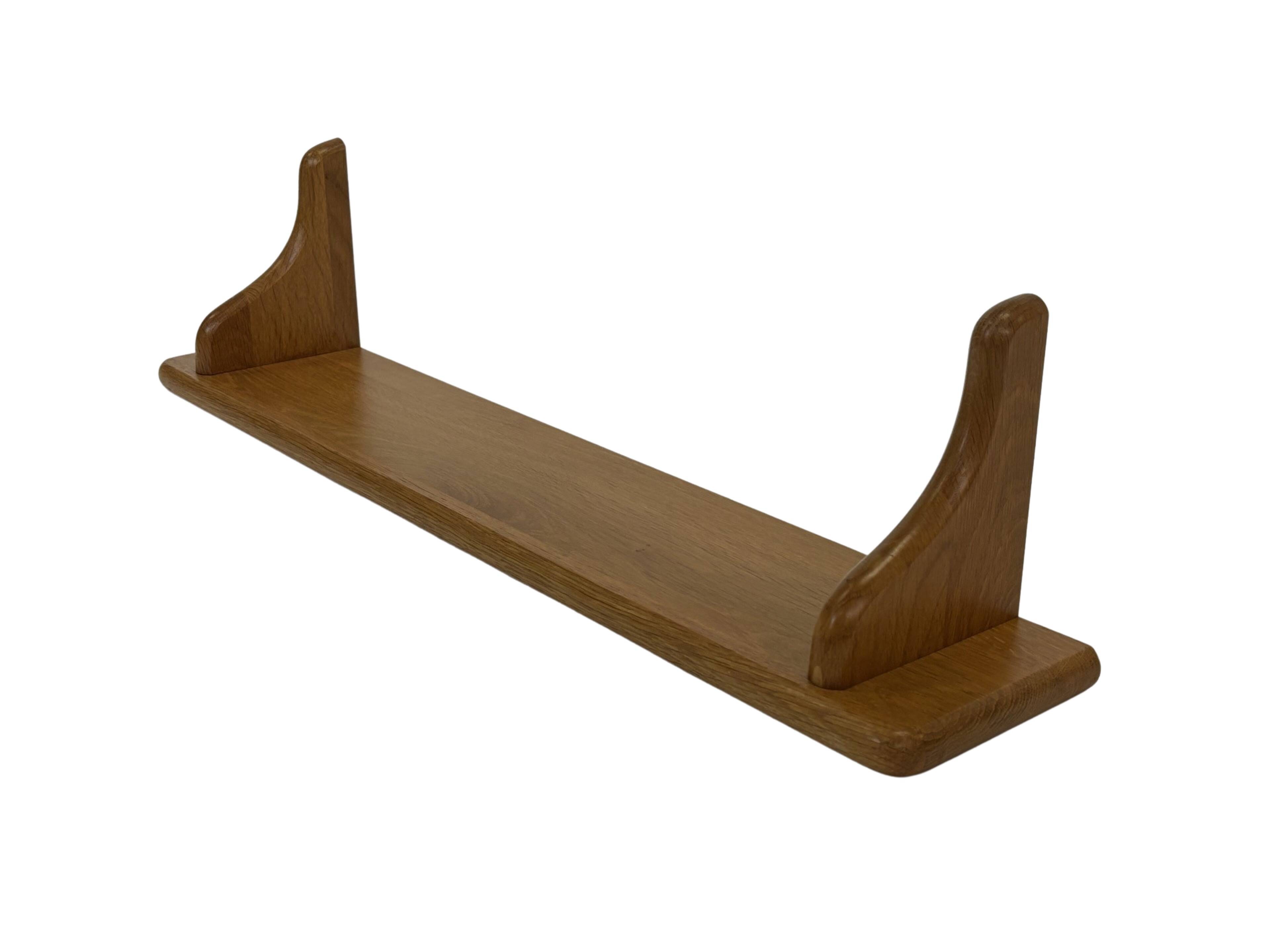 Vintage oak wall rack book shelf 1970s wood minimalist design