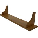 Vintage oak wall rack book shelf 1970s wood minimalist design