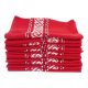 11 red cotton napkins - embroidered Basque style patterns