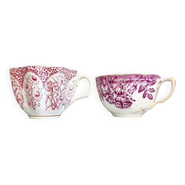 Deux tasses en porcelaine anglaise
