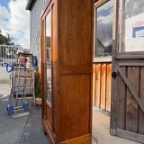/Art Deco wardrobe with mirror in carved solid oak from the 20s/30s