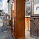 /Art Deco wardrobe with mirror in carved solid oak from the 20s/30s