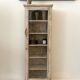 Wall display case in cream lacquered teak
