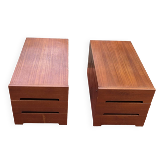 Pair of vintage cube bedside tables 1960