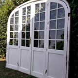 Door bay window arched oak frame H233,5xW234 small tiles