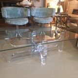 Light of the 1970s glass coffee table