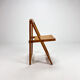 Set of 4 Italian Birchwood Folding Chairs, 1970s