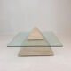 Italian Travertine Pyramid Coffee Table, 1980s