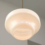 Mid-Century Italian Opaline and Brass Pendant Lamp
