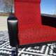 Fauteuils vintage rouge et noir, les 2