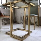 Octagonal table Italy 70 glass and brass