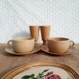 Coffee service tea chocolate stoneware village CNP France vintage