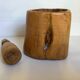 Solid wood mortar and its pestle