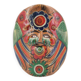Colorful Mexican terracotta mask, South America, 1970s