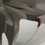 Impressive Space Age chandelier with 5 lights, chrome metal, Italy 1970s.