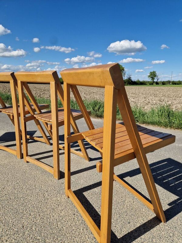 Lot de 4 Chaises Pliante Vintage
