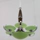 Art Deco Italian Chrome and "Incamiciato" Glass Chandelier, 1930s