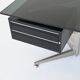 Bureau d'angle exécutif Abbondinterni en acajou et verre, Italie, 1970