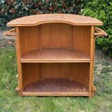 Half-moon bar in rattan and woven wicker – Vintage work, circa 1960-1970