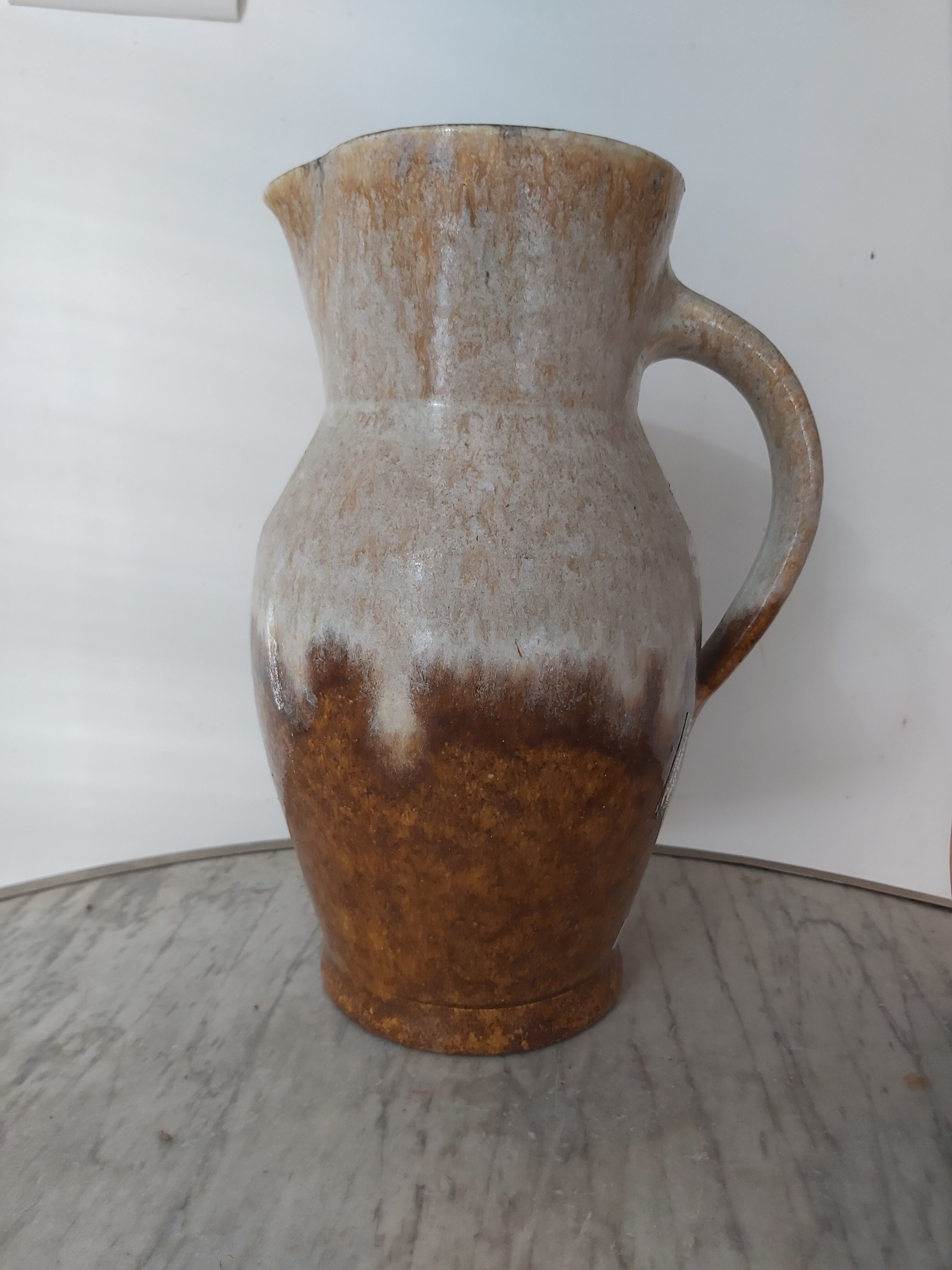 Enamelled ceramic pitcher Les Potiers d'Accolay