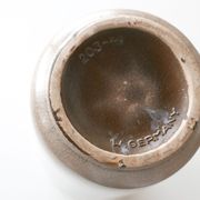 Vase en céramique blanc et marron West Germany, années 60