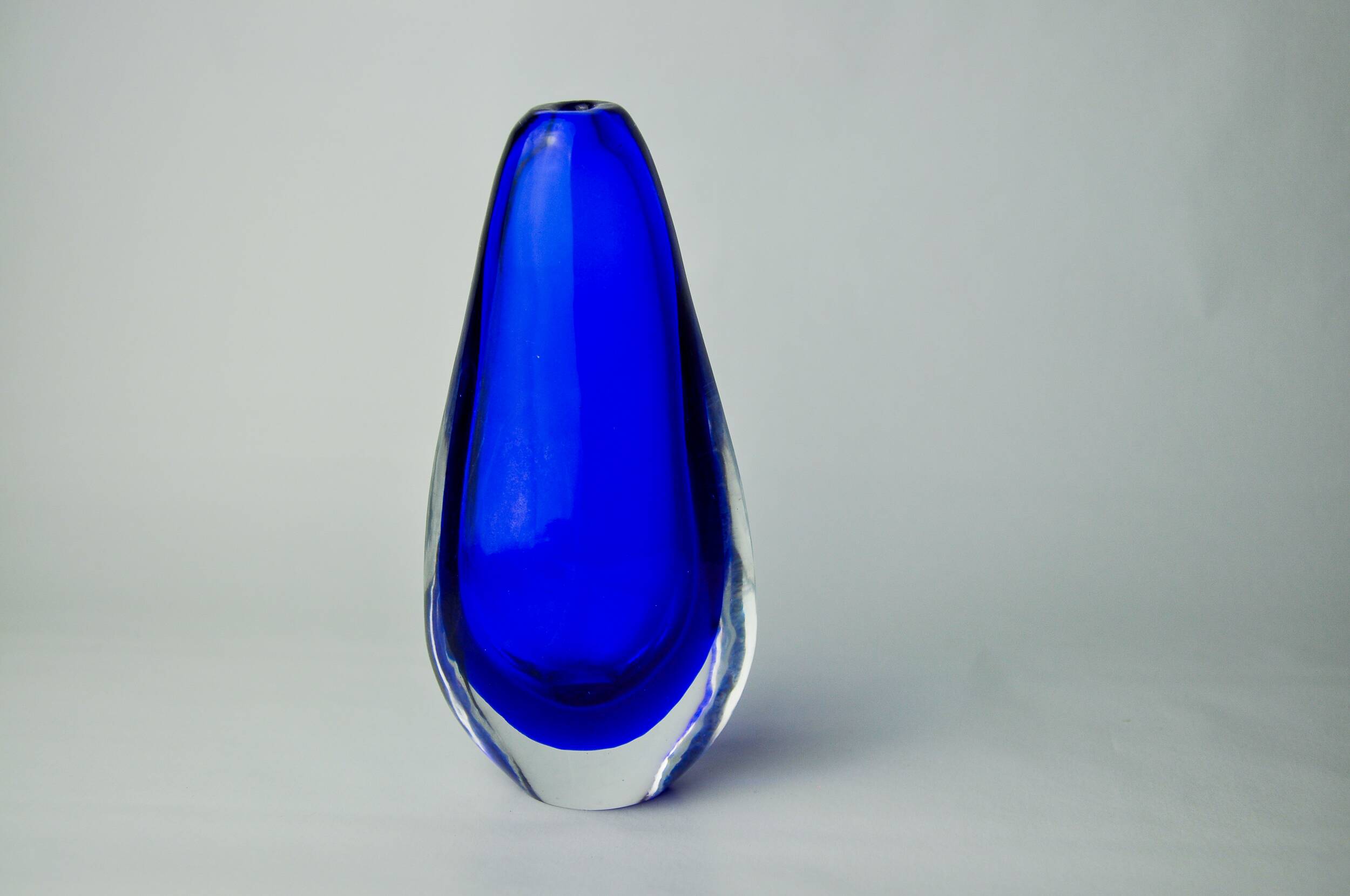 BLUE SOMMERSO VASE, MURANO GLASS, ITALY, 1970