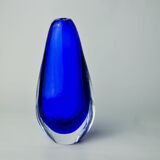 BLUE SOMMERSO VASE, MURANO GLASS, ITALY, 1970