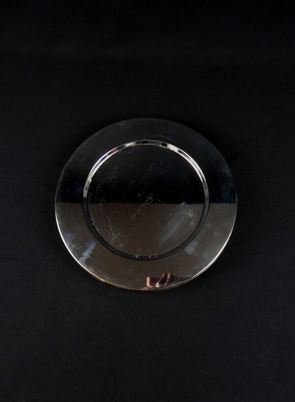 Set de 8 plats rond ou sous assiettes de présentation en inox vintage