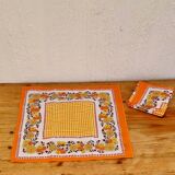 Set of 5 vintage orange napkins
