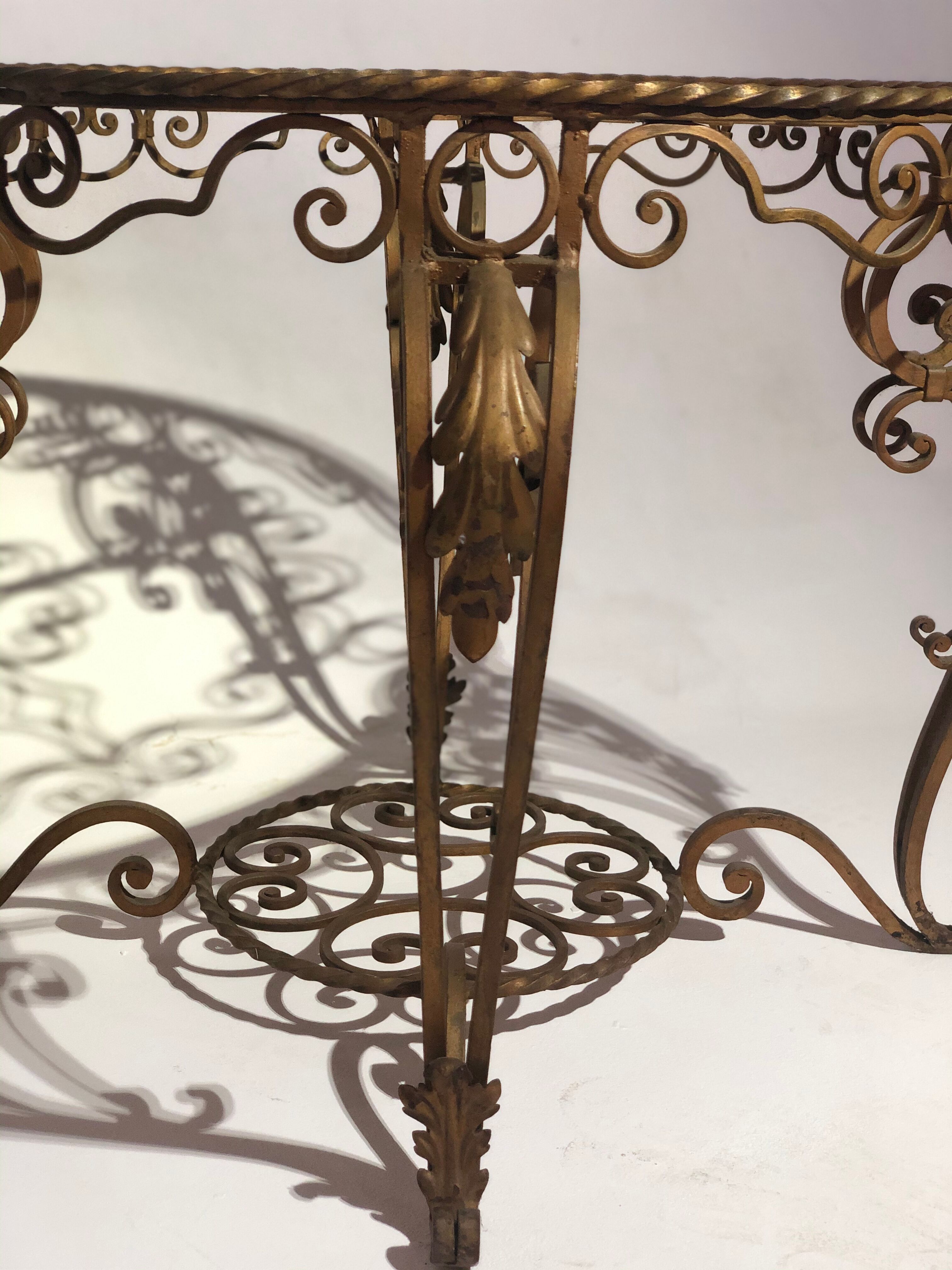 Vintage wrought iron coffee table -1940