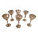 Set of 6 mini goblets on a pedestal in Art Deco style made of silver-plated metal with crests.