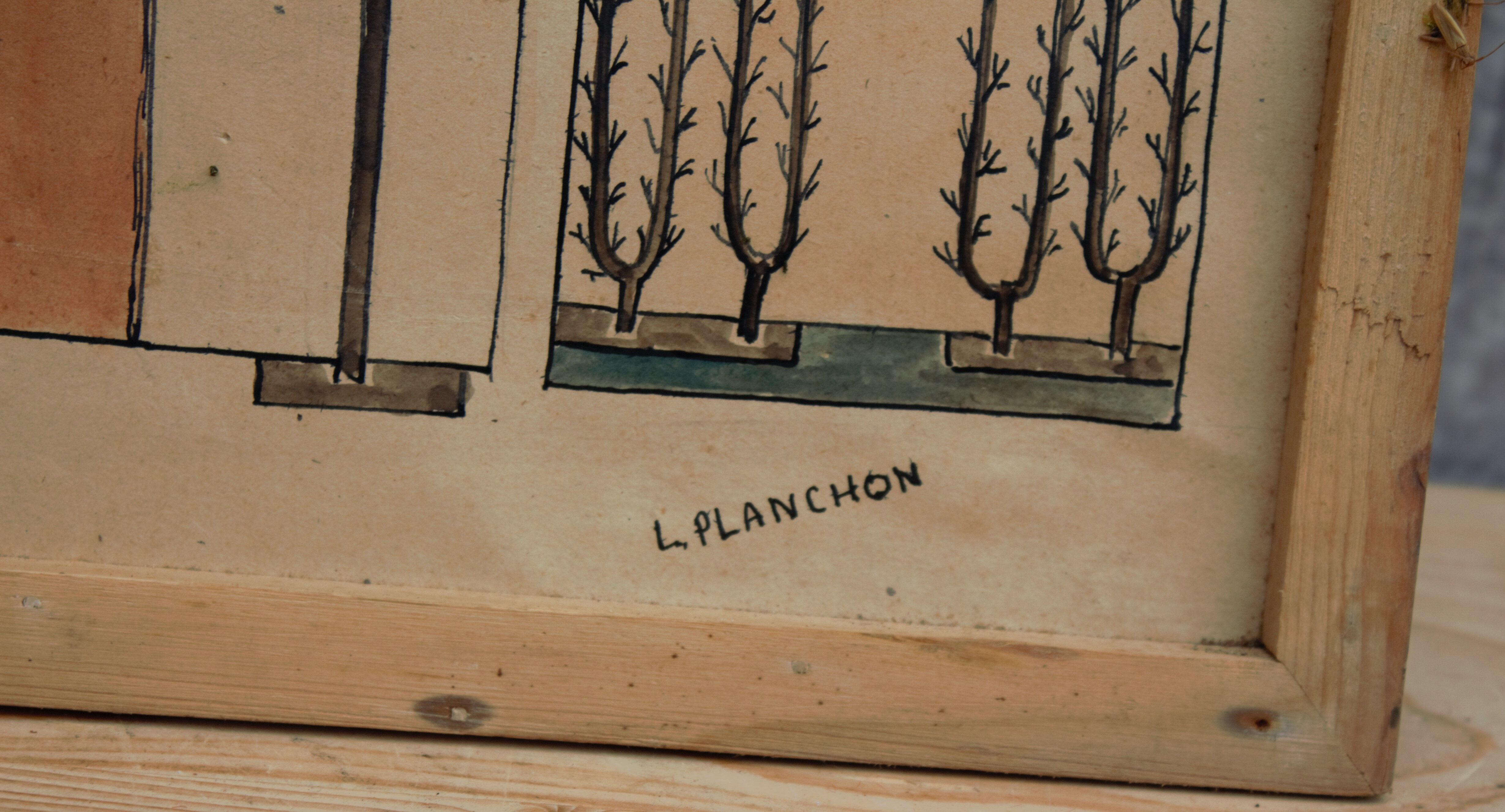 Antique painting of walls and picnons of report handmade garden