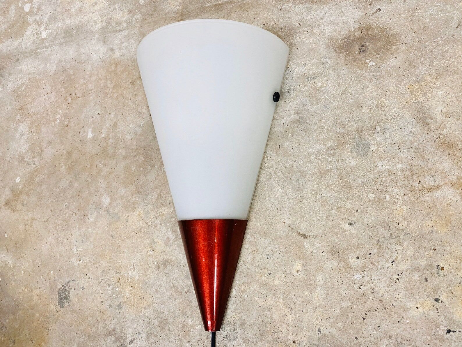 Vintage Wall Lamp / Wall Sconce by LAKRO, Holland, Glass and Metal