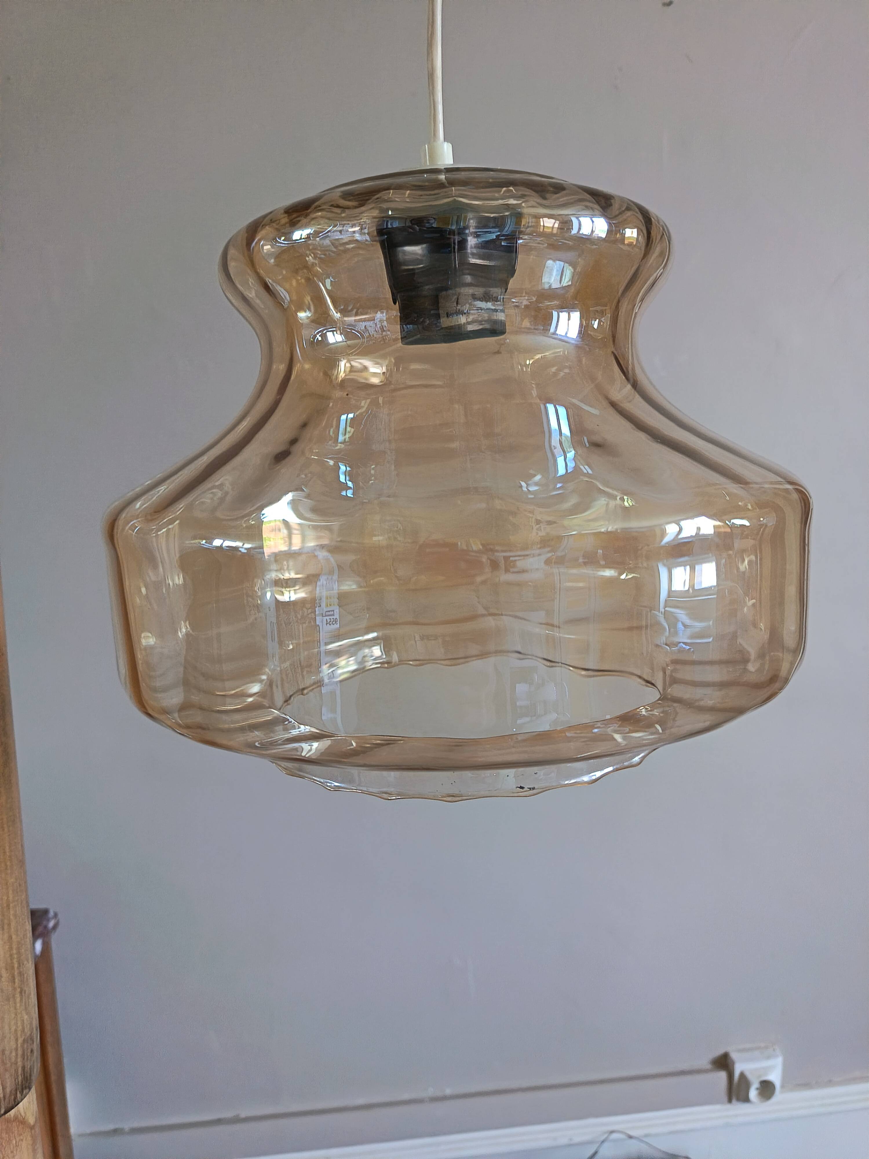 Suspension en verre années 70