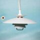 Vintage Scandinavian bowl lamp, minimalist mid-century pendant.