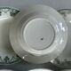 Set of 6 blue and green ironstone deep plates, French earthenware.